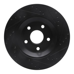 Jeep Wrangler Brake Rotor (1) - Front Left - R1 Concepts - Drilled & Slotted - Black - `12-`18 Jeep Wrangler Brake Rotor (1) - Front Left - R1 Concepts - Drilled & Slotted - Black - `12-`18